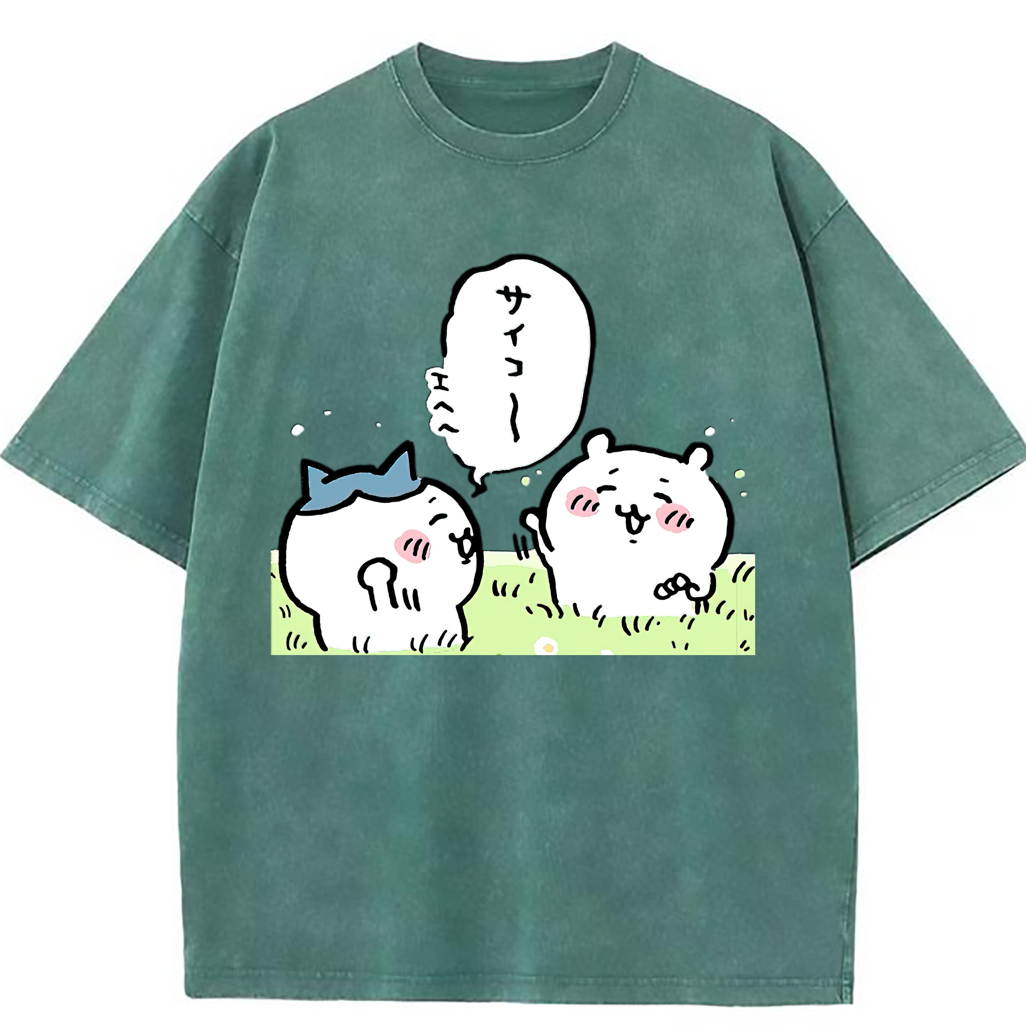 （画像用） ちいかわ ちいかわ Chii-kawa chiikawa 綿100% ヴィンテージ風 半袖Tシャツ（フロントプリント）
